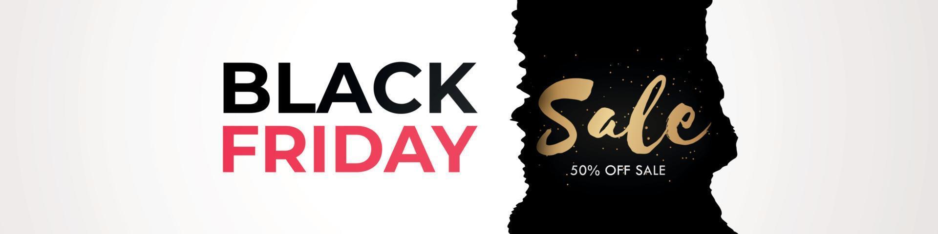 Black Friday banner with torn paper effect. vector