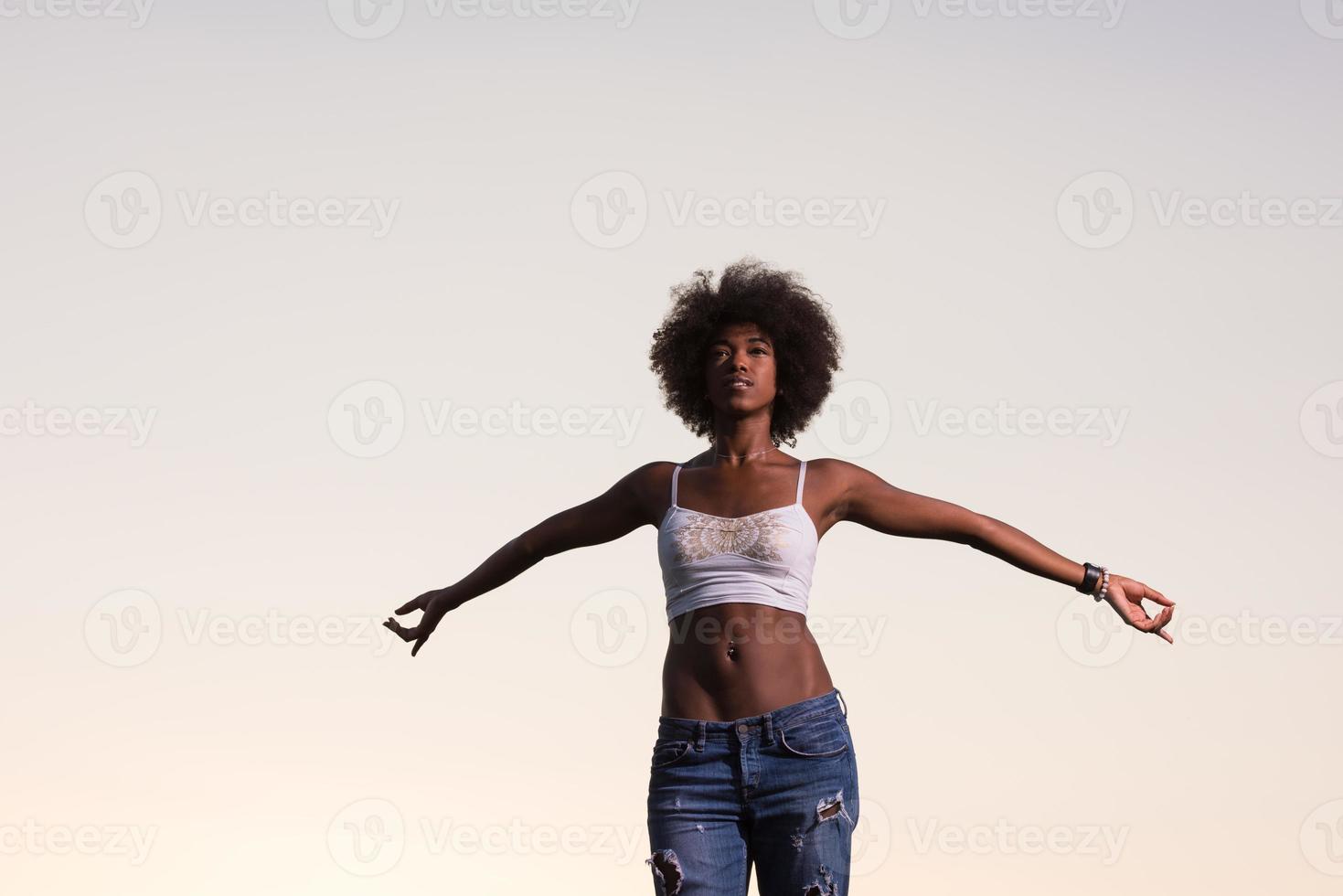 young black woman in nature photo