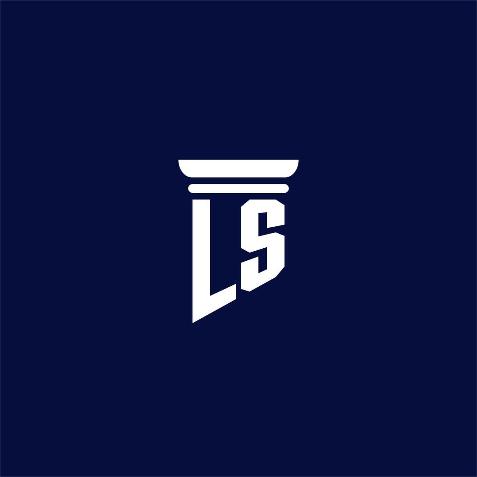 diseño de logotipo de monograma inicial de ls para bufete de abogados vector