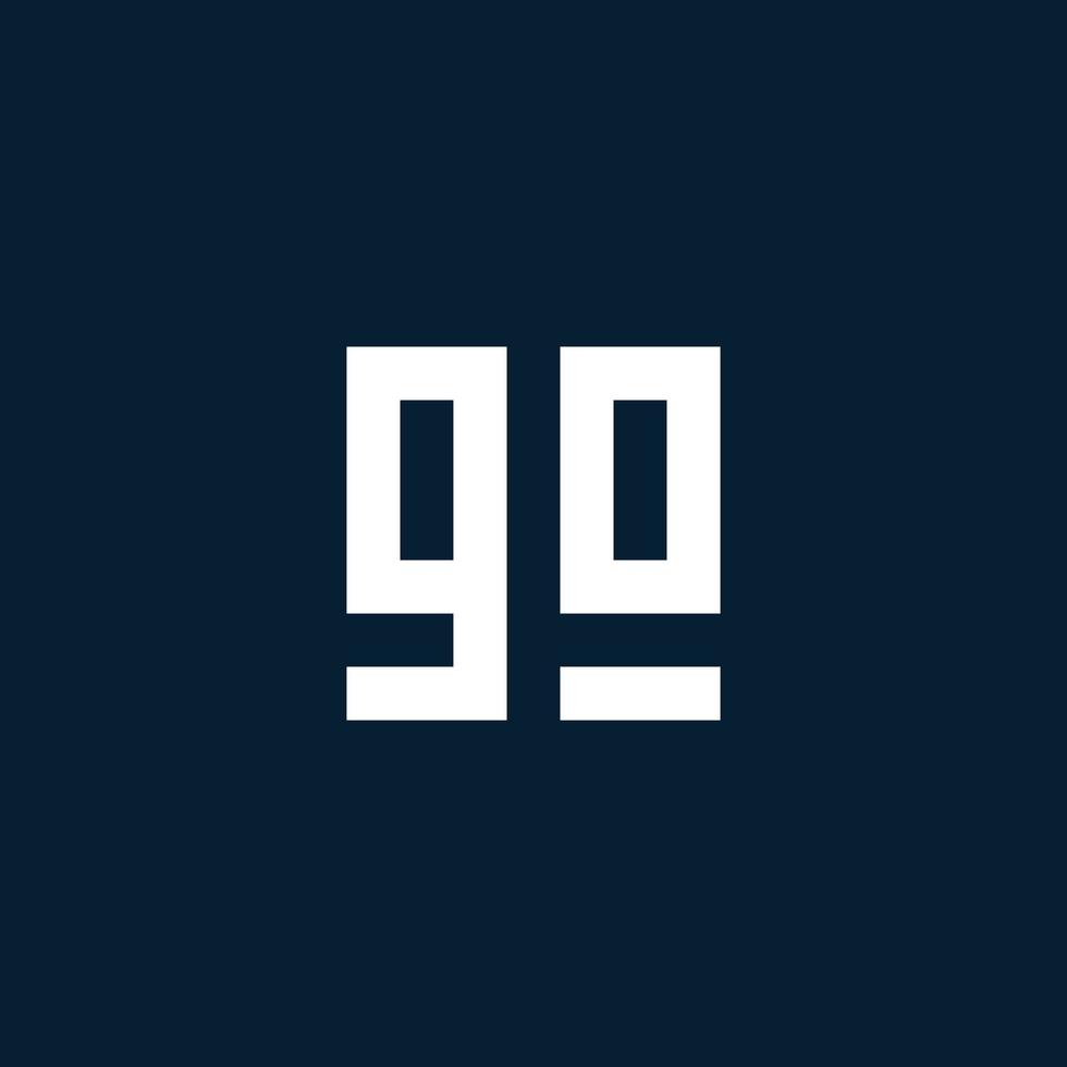 GO initial monogram logo with geometric style vector