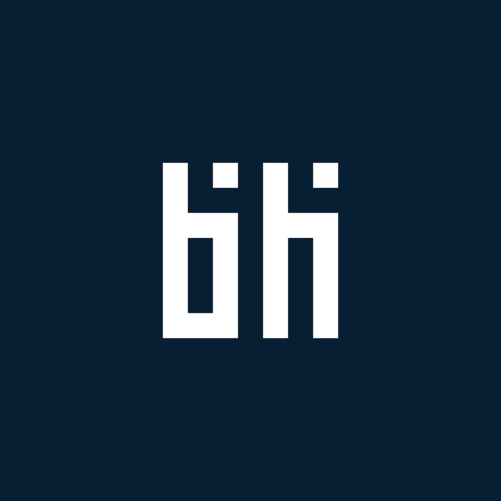 BH initial monogram logo with geometric style vector