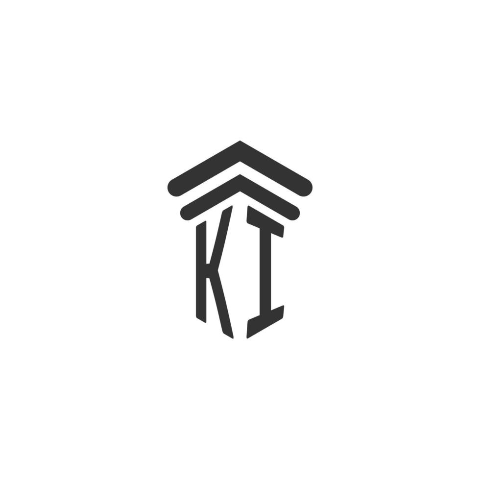 KI initial for law firm logo design vector
