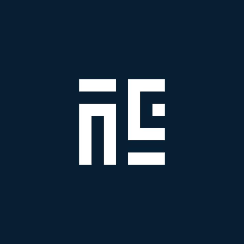 NC initial monogram logo with geometric style vector