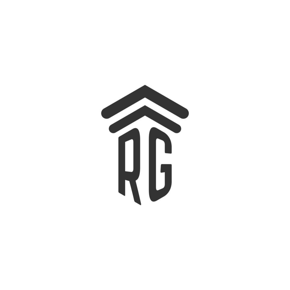 rg inicial para el diseño del logotipo del bufete de abogados vector