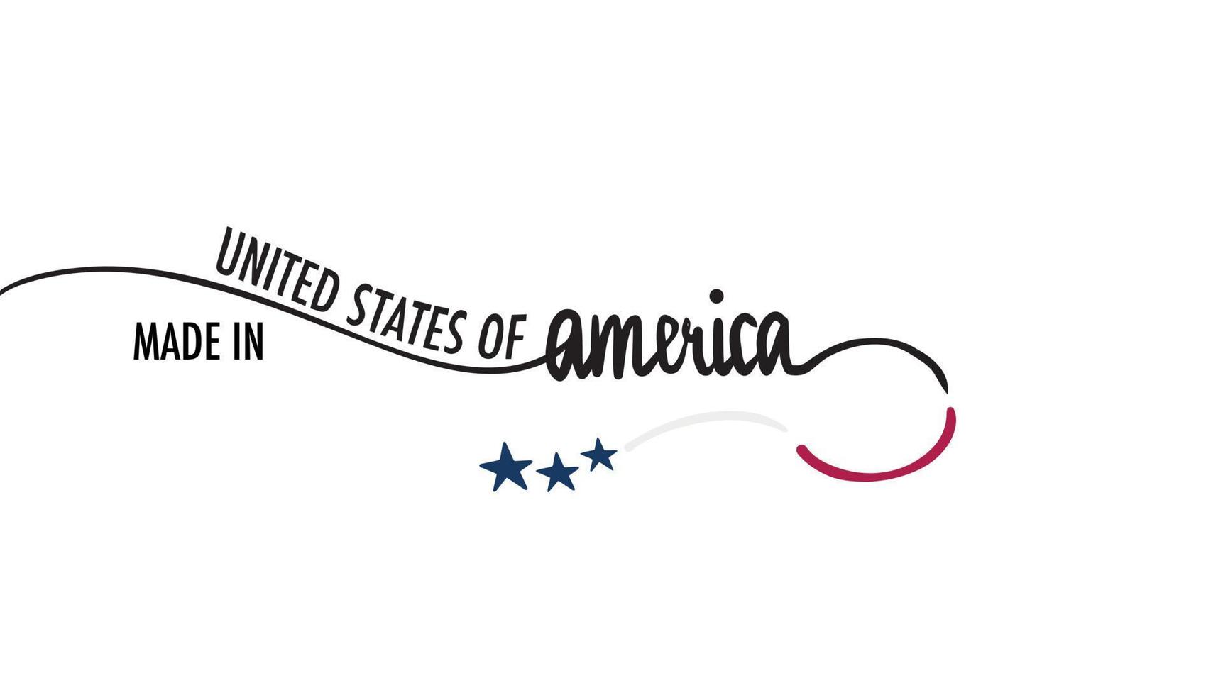 Minimalist Typography Vector Illustration of Made In United States of America