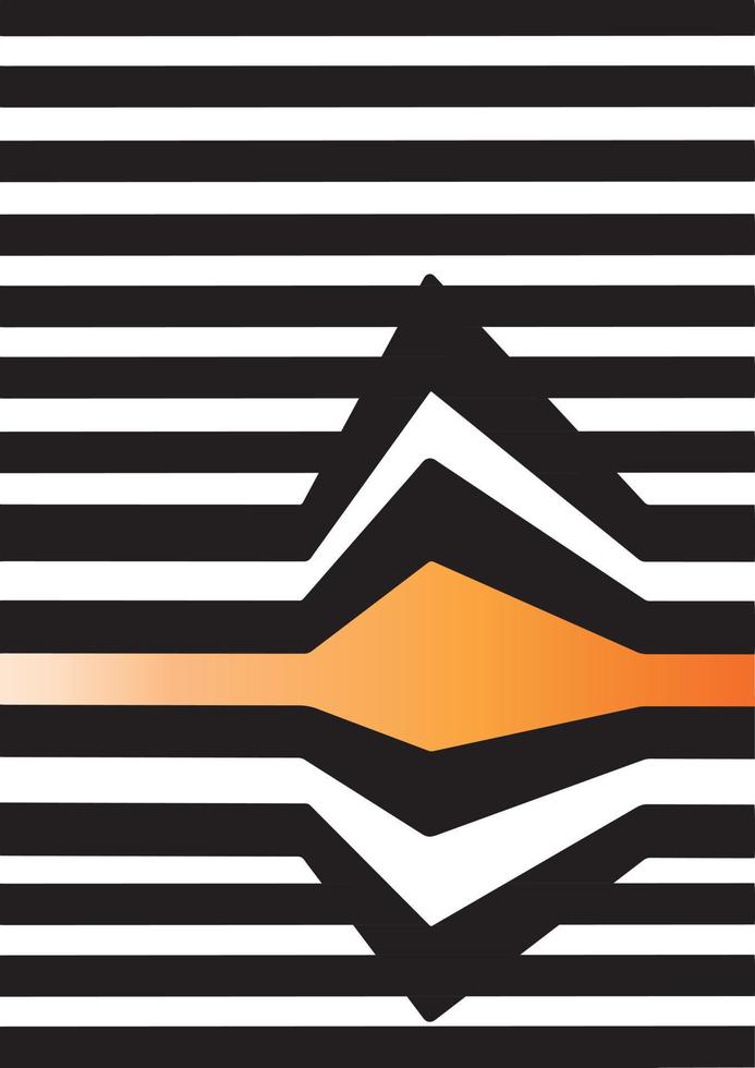 Abstract Black and Orange Minimalist Geometric Art vector