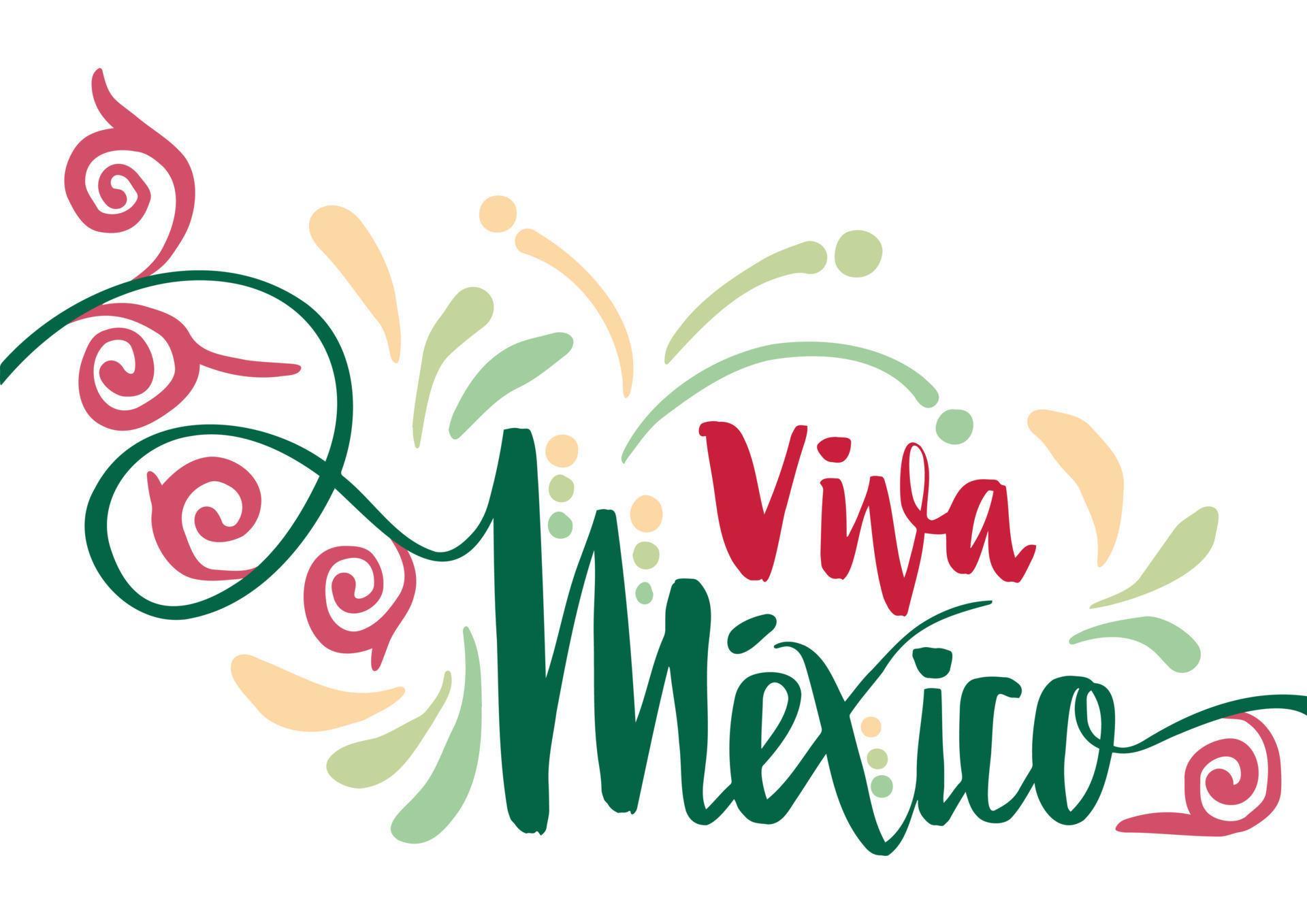 ilustración vectorial de viva mexico, día de la independencia de méxico