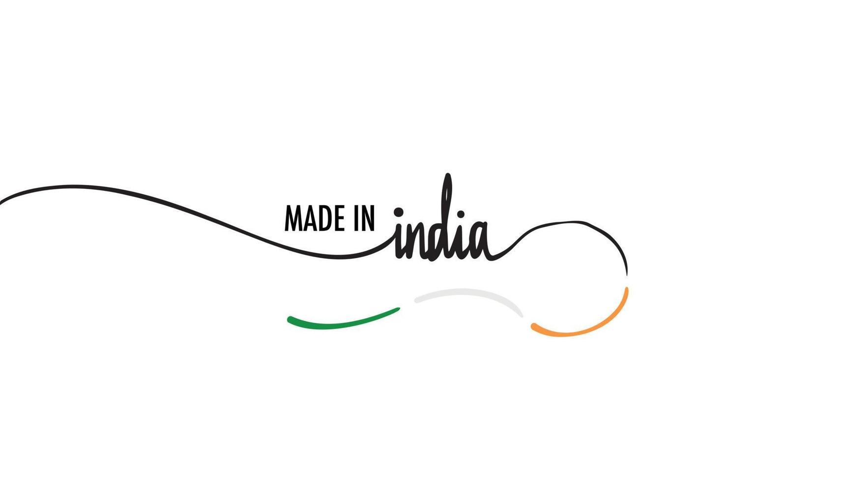 Vector Illustration of Made In India in Minimalist Typography.