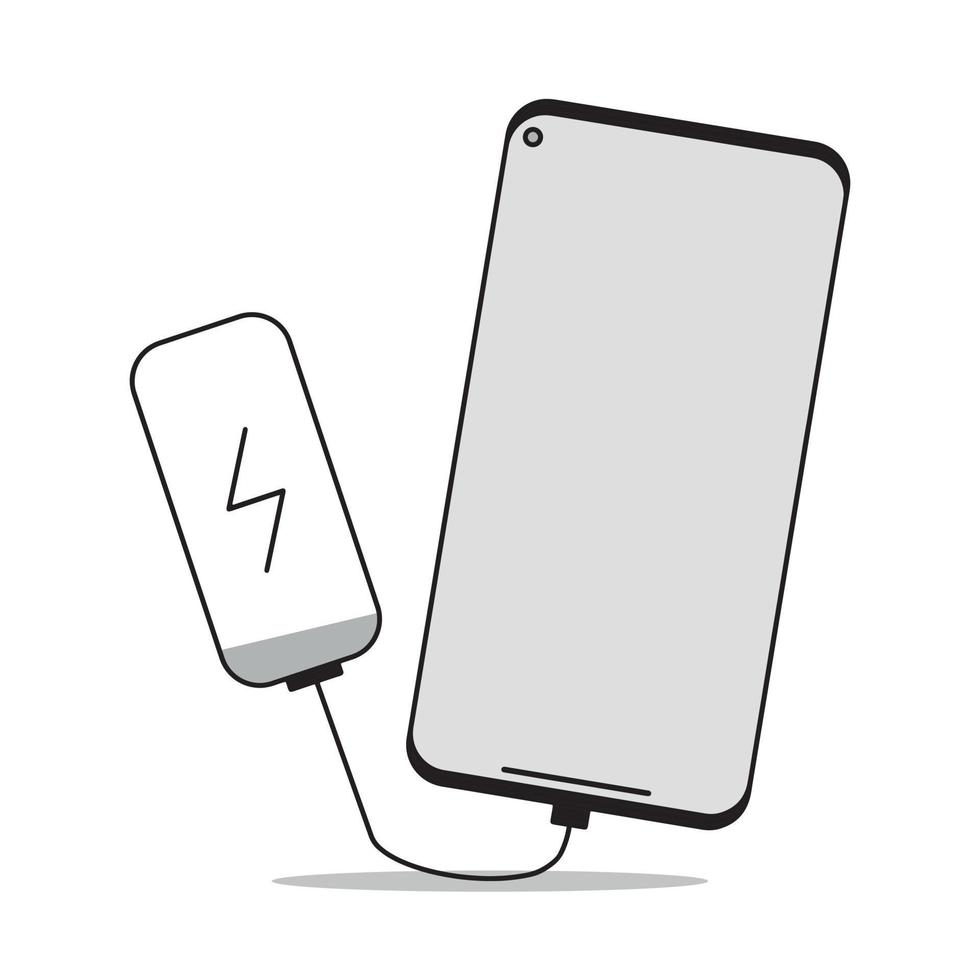 Filled Phone Charging Vector Icon