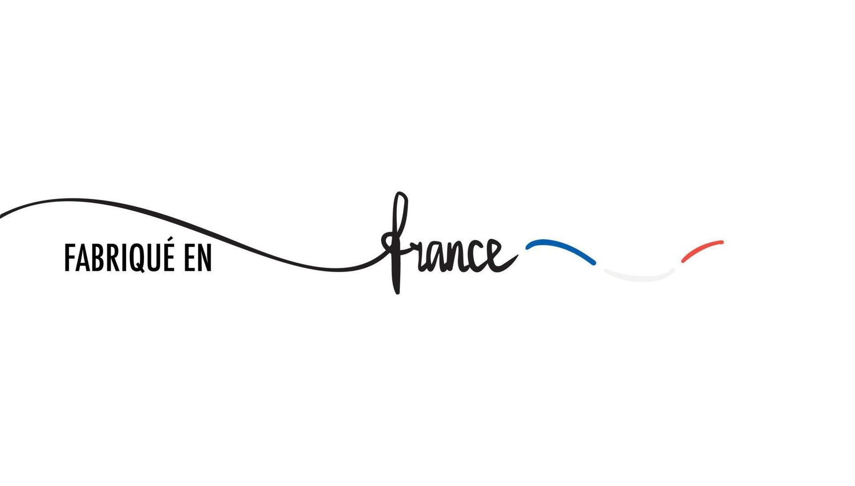 Vector Illustration of Made In France in Minimalist Typography.