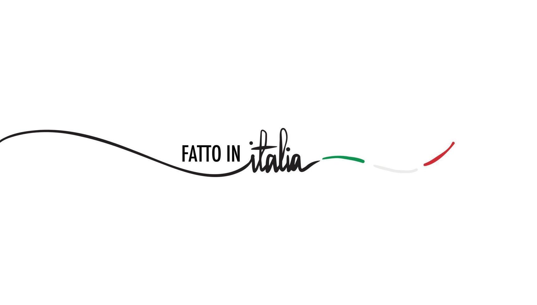 Minimalist Typography Vector Illustration of Made In Italy in Italy language.