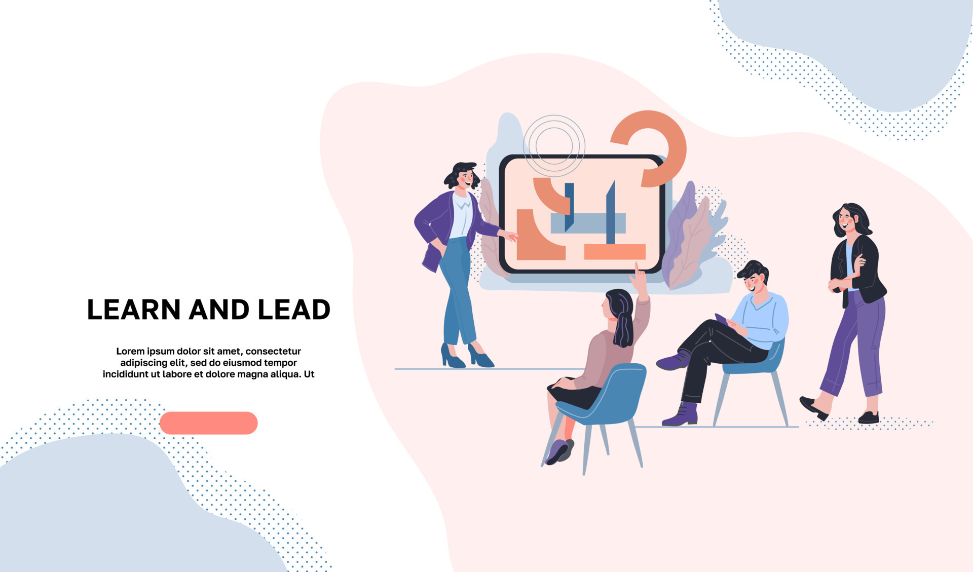 Learn and Lead landing page or website template Company staff training Learn and Lead landing page or website template Company staff training