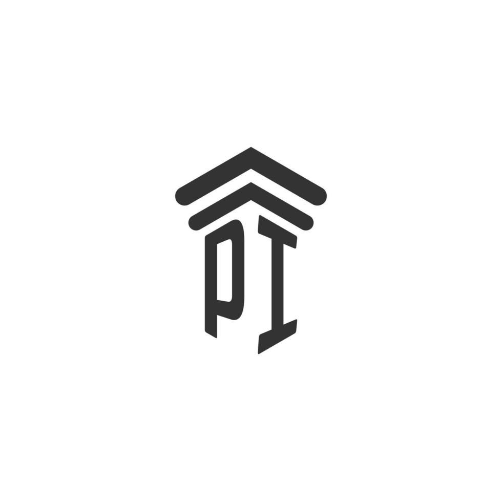 PI initial for law firm logo design vector