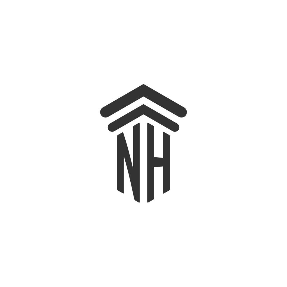 NH initial for law firm logo design vector