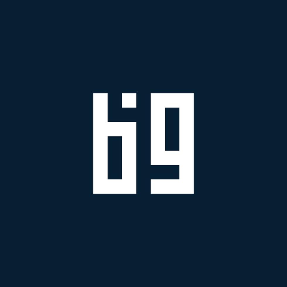 logotipo de monograma inicial bg con estilo geométrico vector