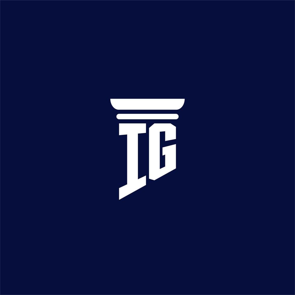 IG initial monogram logo design for law firm vector