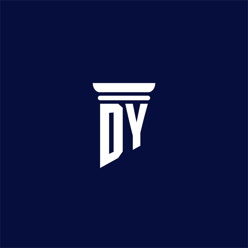 diseño de logotipo de monograma inicial dy para bufete de abogados vector