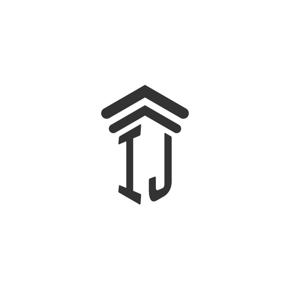 IJ initial for law firm logo design vector