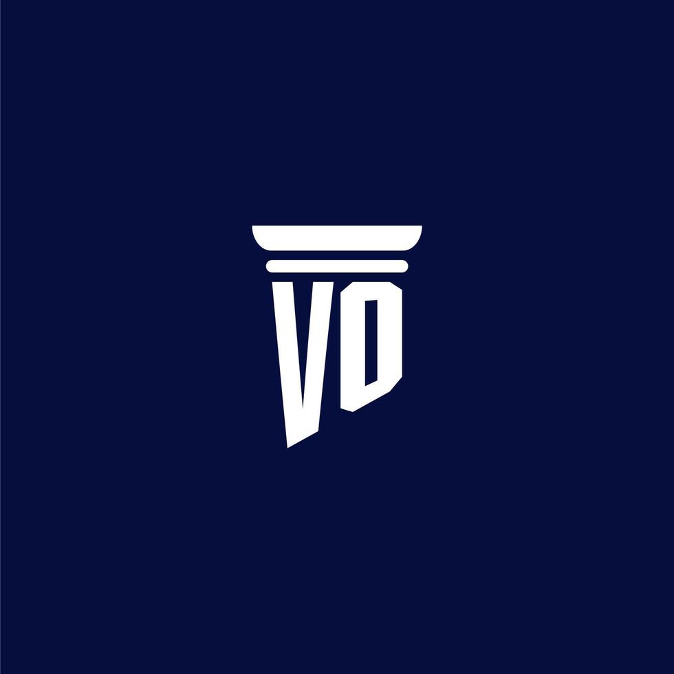 diseño de logotipo de monograma inicial de vo para bufete de abogados vector