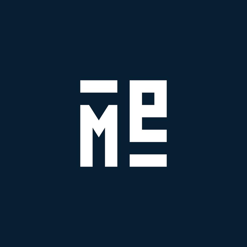 ME initial monogram logo with geometric style vector