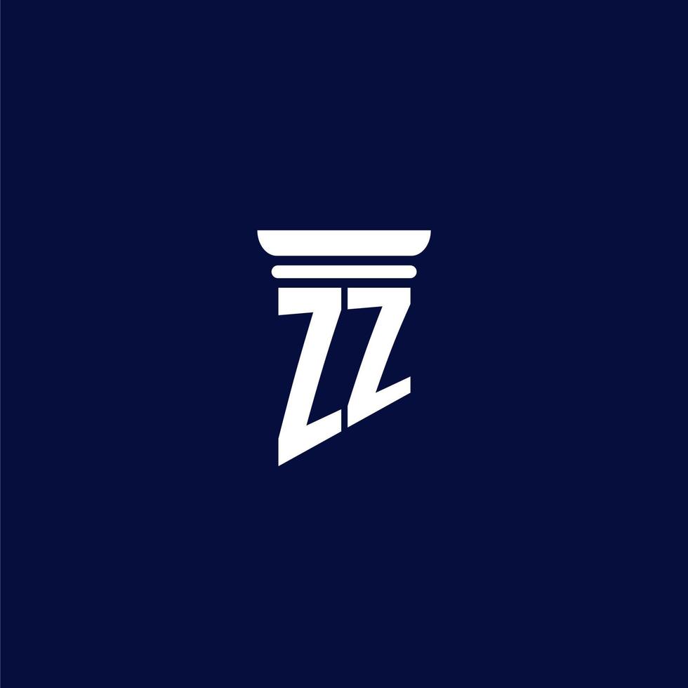 ZZ initial for law firm logo design vector