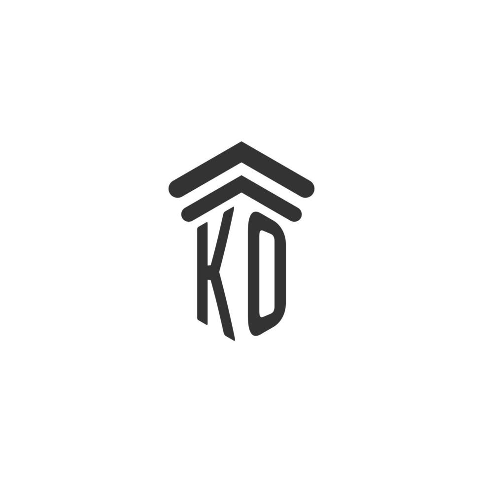 KO initial for law firm logo design vector