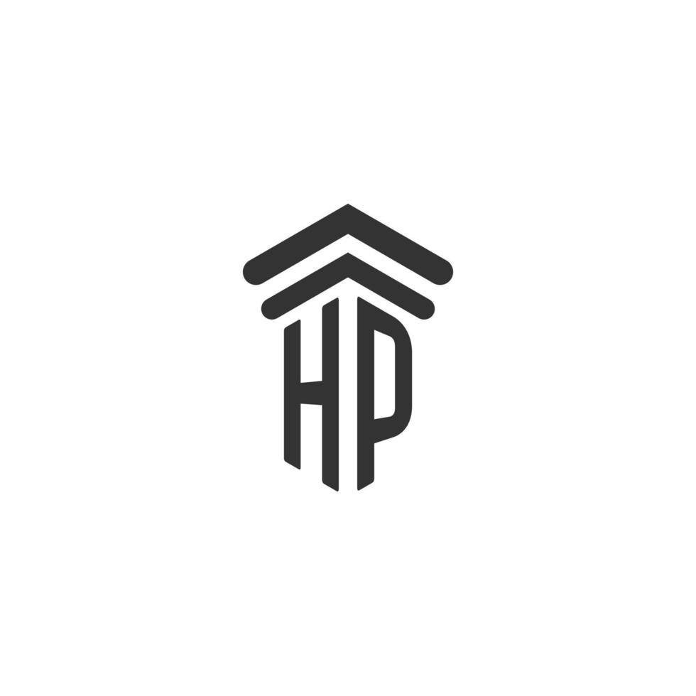 inicial de hp para el diseño del logotipo del bufete de abogados vector