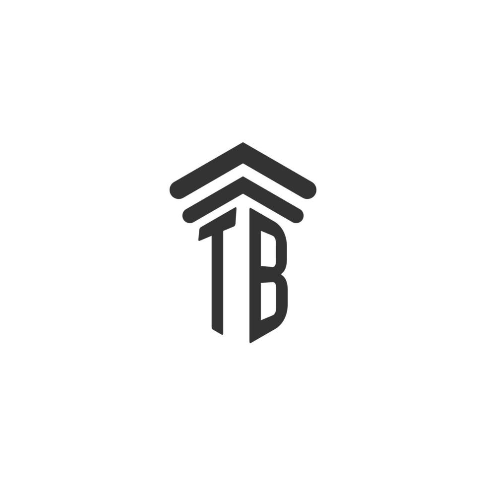 inicial de tb para el diseño del logotipo del bufete de abogados vector