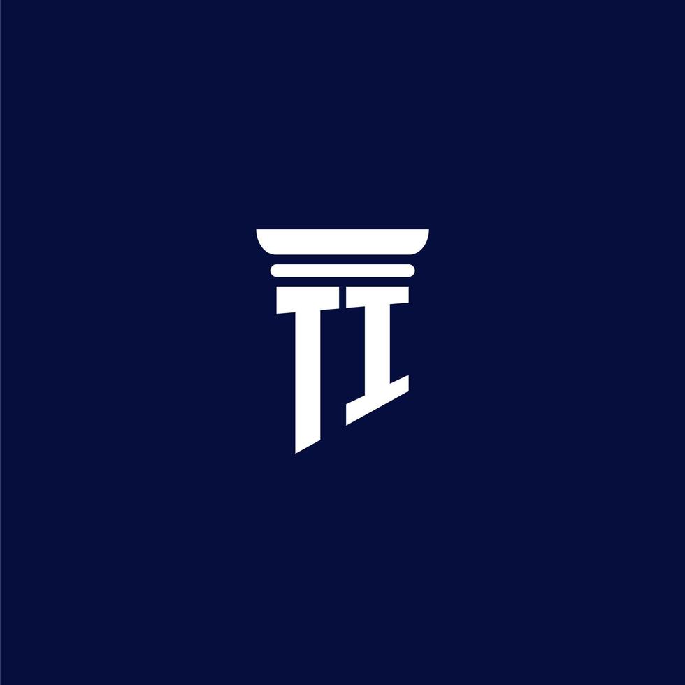 TI initial monogram logo design for law firm vector