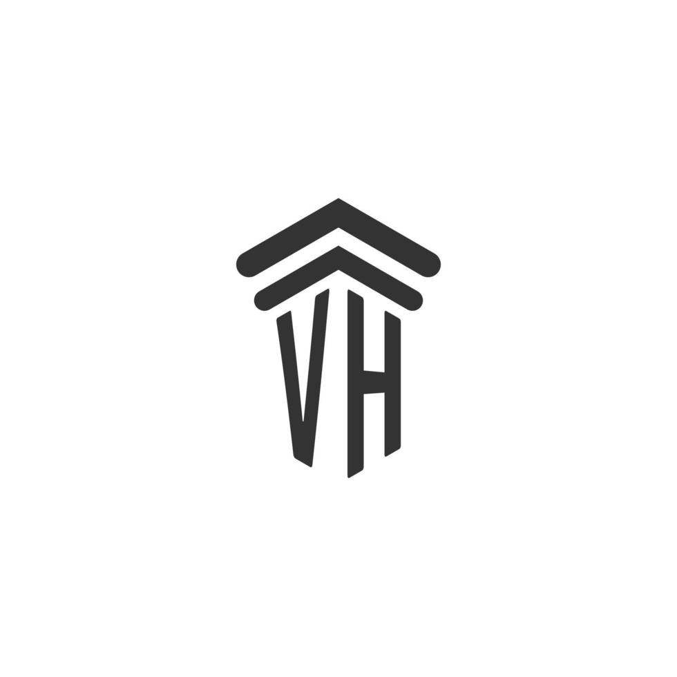 vh inicial para el diseño del logotipo del bufete de abogados vector