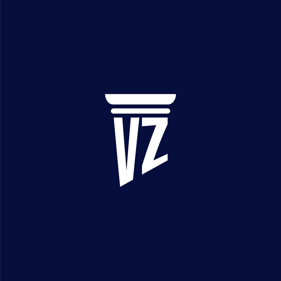 VZ initial monogram logo design for law firm vector