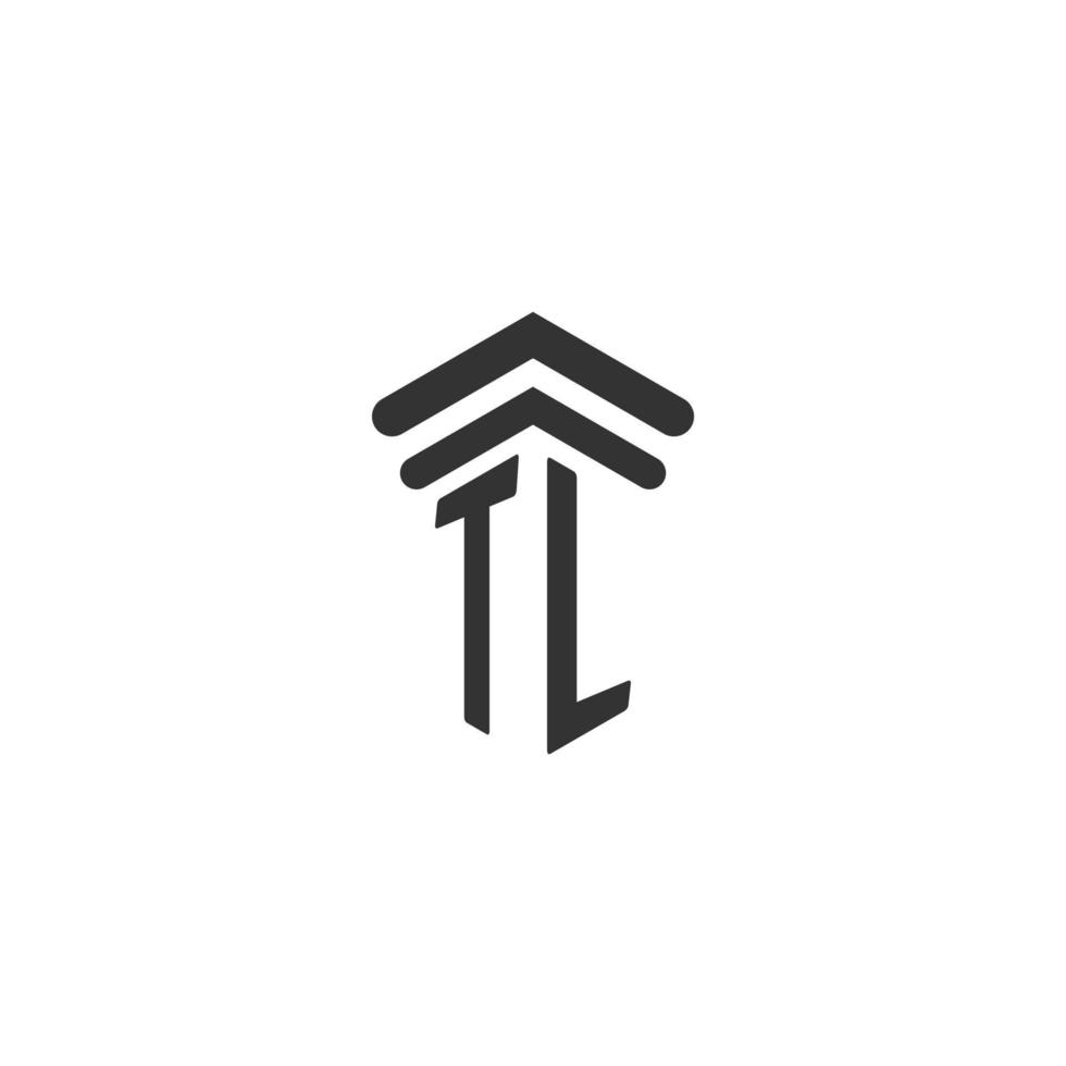 tl inicial para el diseño del logotipo del bufete de abogados vector