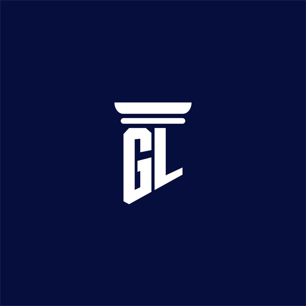 diseño de logotipo de monograma inicial gl para bufete de abogados vector