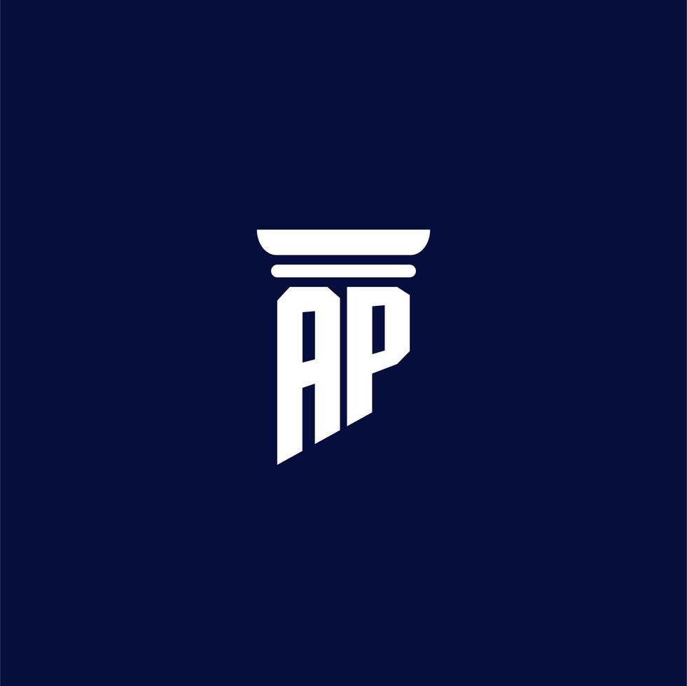 diseño de logotipo de monograma inicial ap para bufete de abogados vector