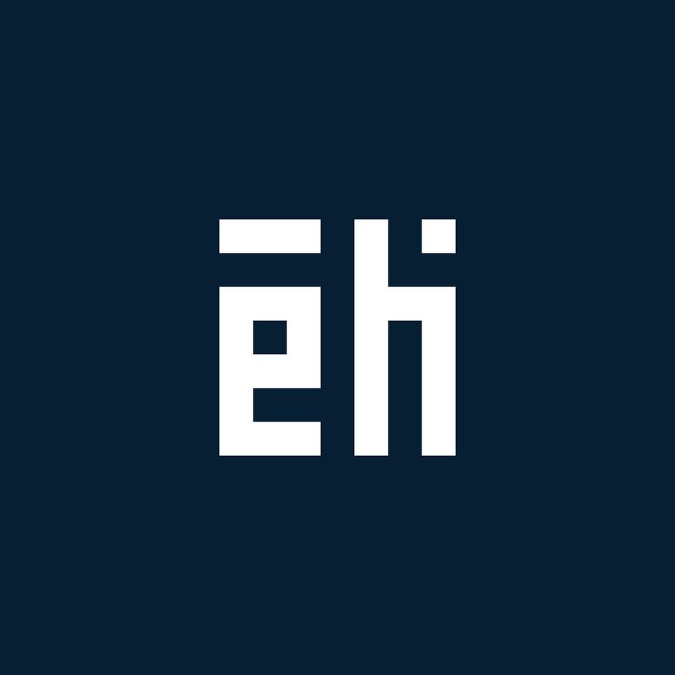 EH initial monogram logo with geometric style vector