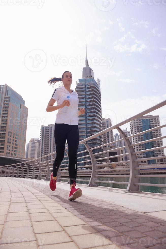 woman jogging at morning photo