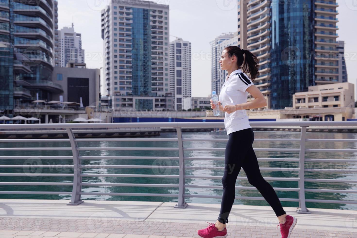 woman jogging at morning photo