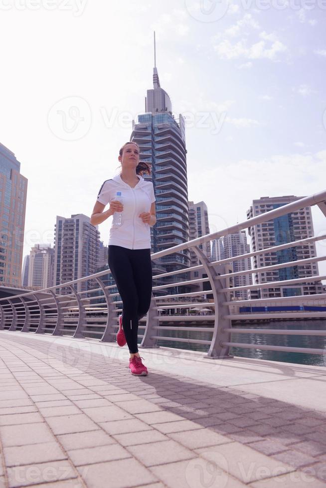 woman jogging at morning photo