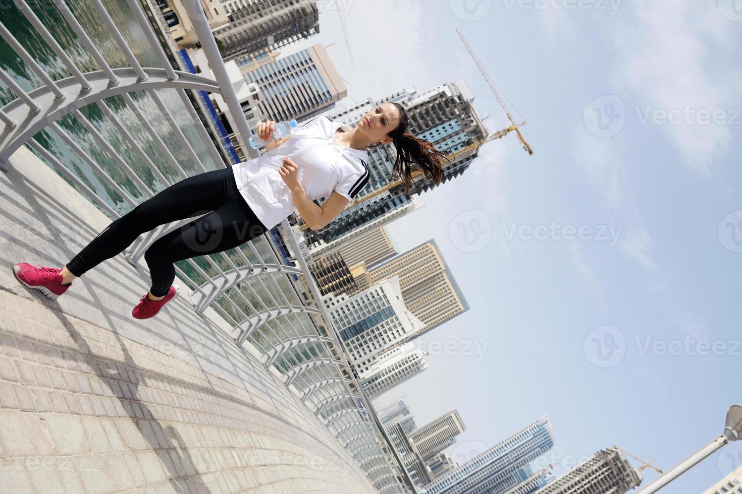 woman jogging at morning photo