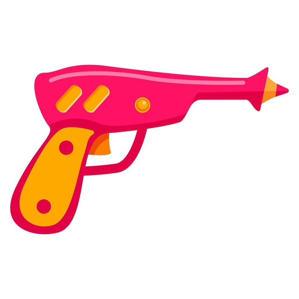 arma futurista.pistola de dibujos animados espacio blaster.arma láser.juego de niños con pistola futurista.pistola infantil. ilustración plana vectorial. vector