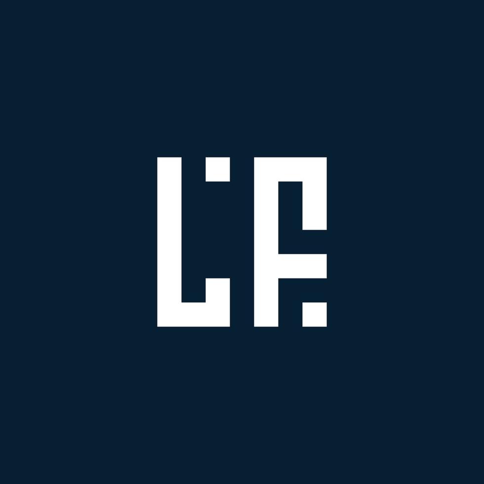 LF initial monogram logo with geometric style vector