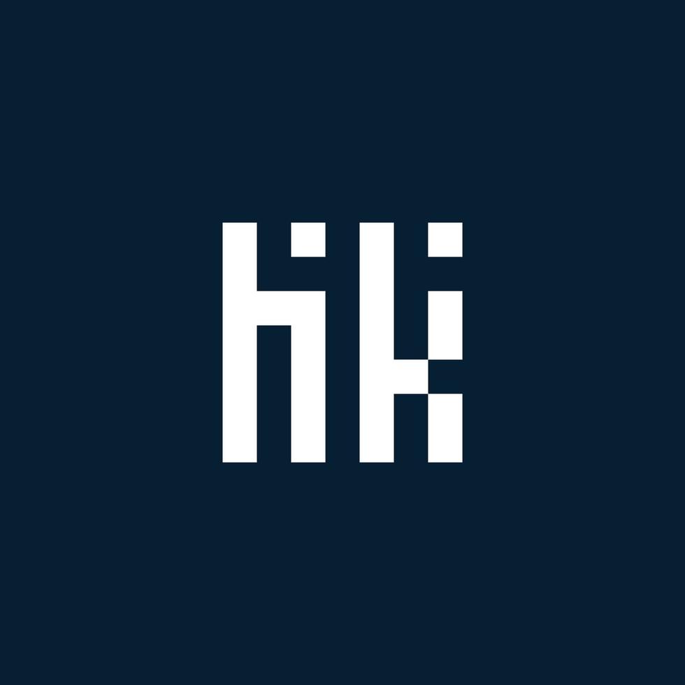 HK initial monogram logo with geometric style vector