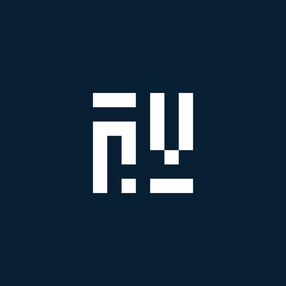 logotipo de monograma inicial rv con estilo geométrico vector