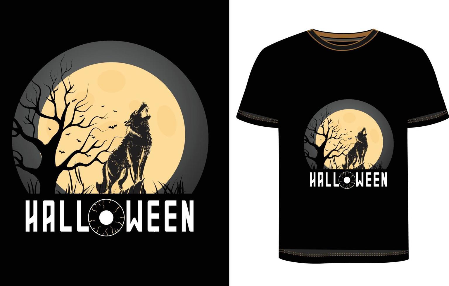 Halloween trendy graphics t-shirt design vector