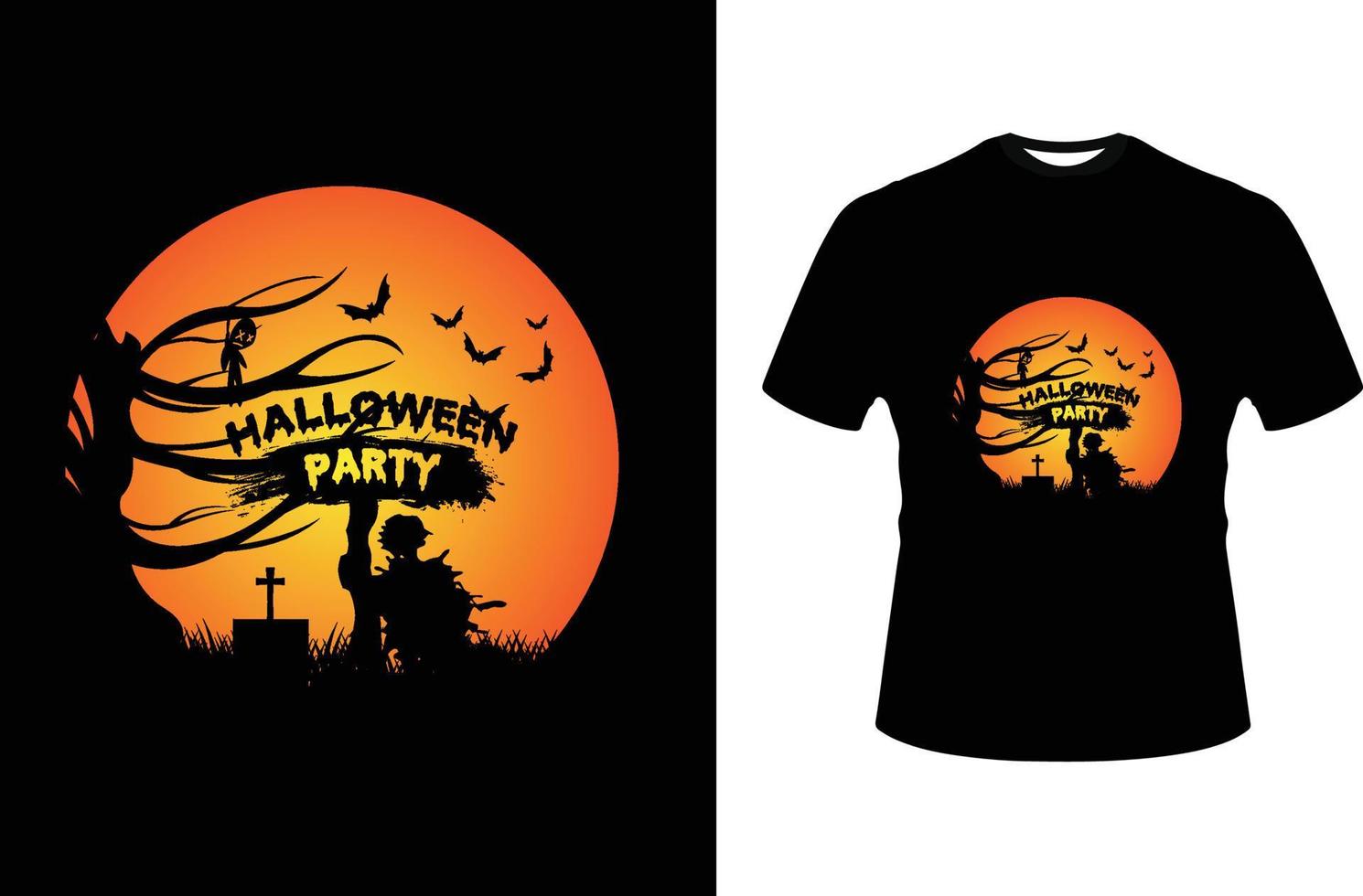 Halloween trendy graphics t-shirt design vector