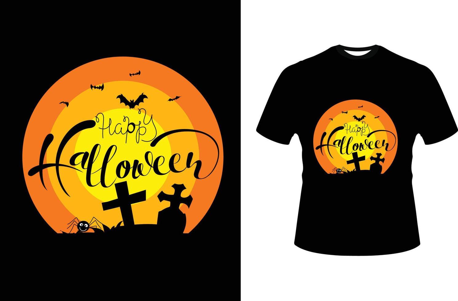 Halloween trendy graphics t-shirt design vector