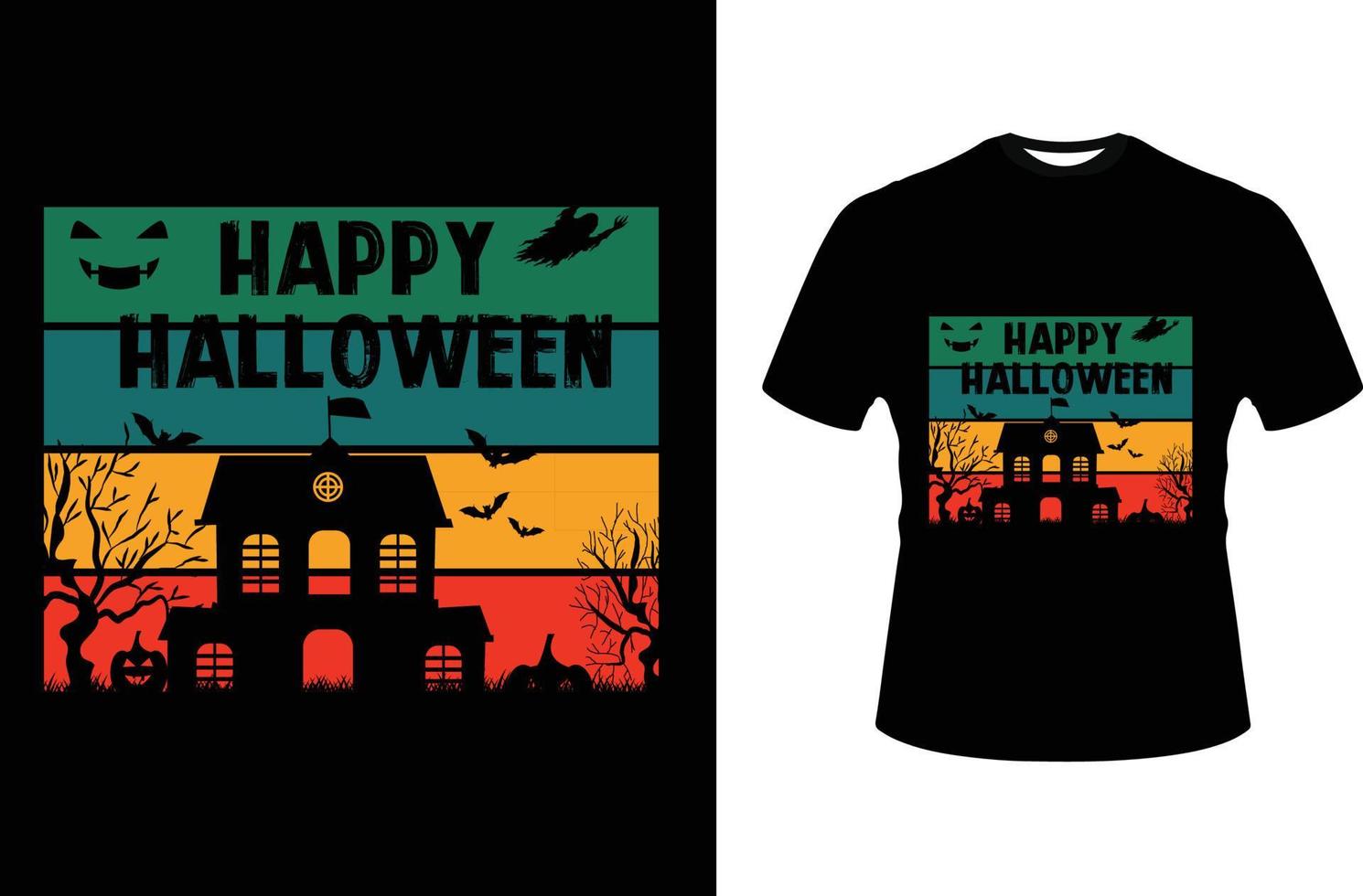 diseño de camiseta de gráficos de moda de halloween vector