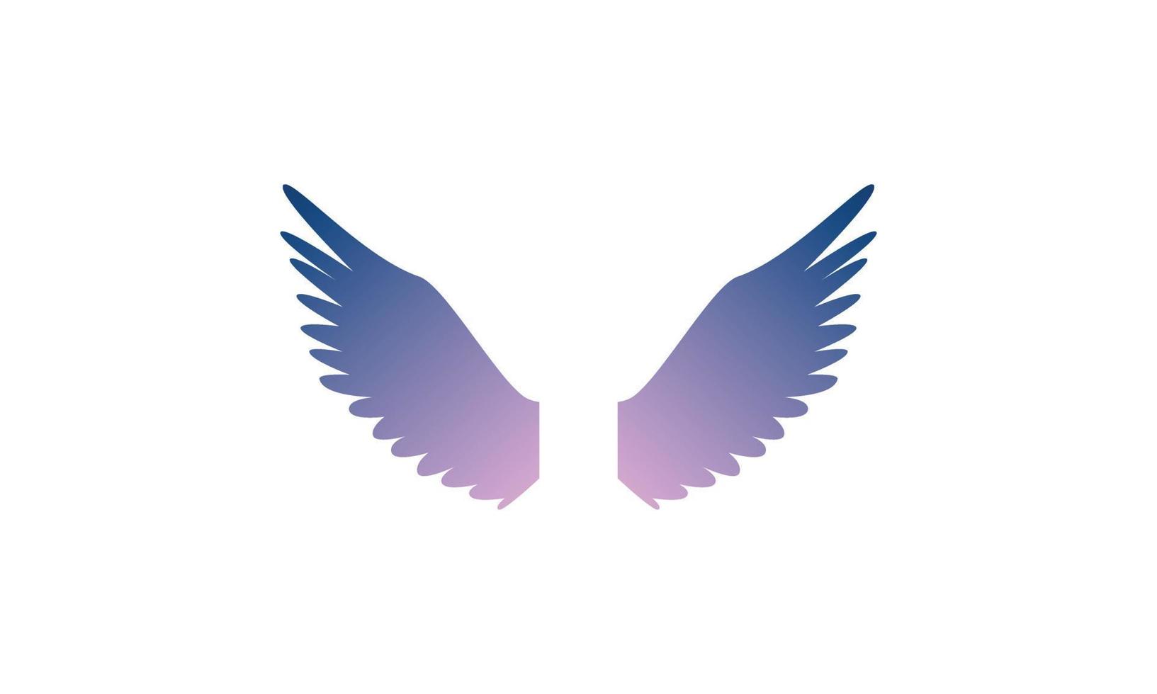Illustration of two black wings on a white background. vector