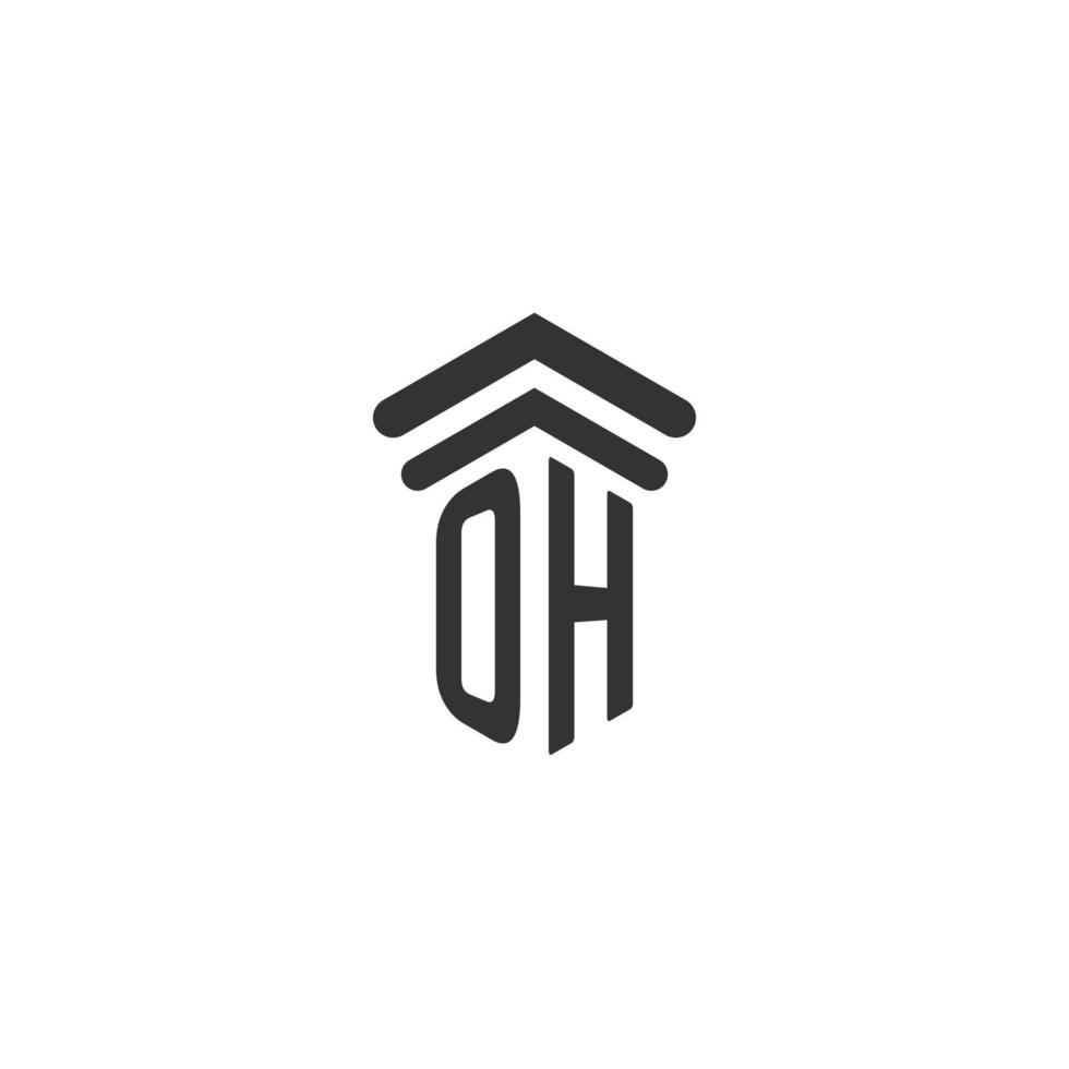 OH initial for law firm logo design vector