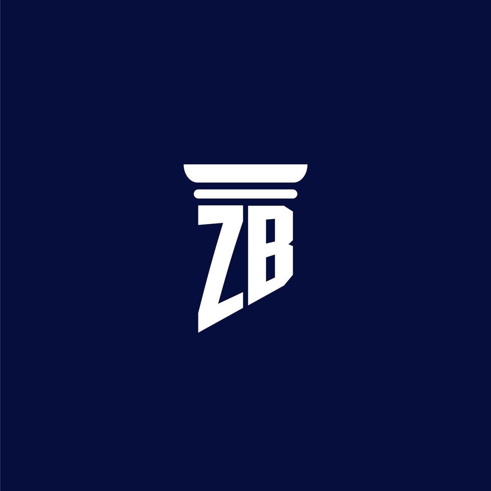 diseño de logotipo de monograma inicial zb para bufete de abogados vector